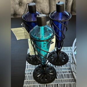 The Spring Shop Blue and Teal Table Torch